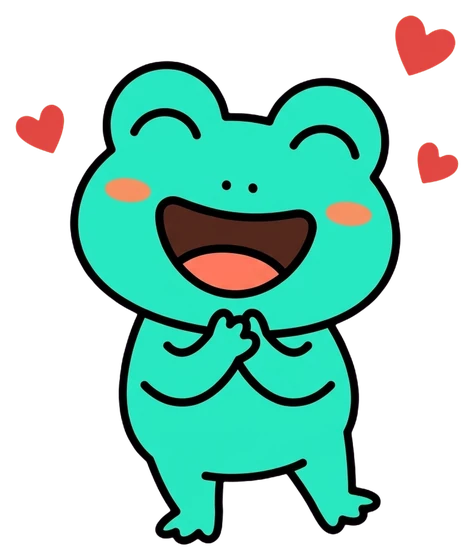 うれしそうに笑う、あばけろ君